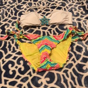 Colorful bikini set.